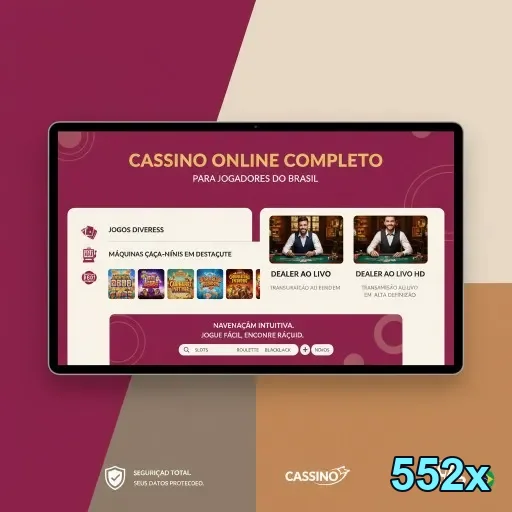 Ilustração de Explore o aplicativo cassino 552x para Android e iOS