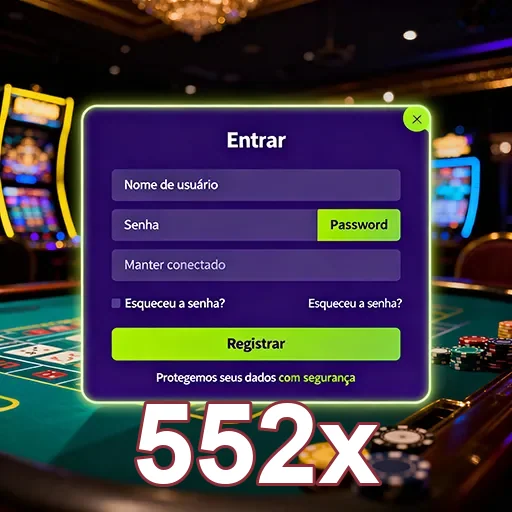 Jogador se divertindo em cassino online com 552x